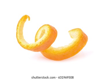 Orange zest spiral isolated on white - Shutterstock ID 631969508