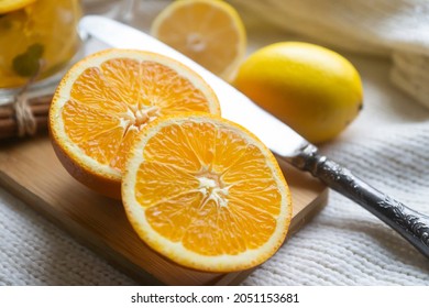 Oranges, Lemons, Spices And Hot Fruit Tea.