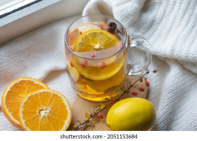 Oranges, Lemons, Spices And Hot Fruit Tea.