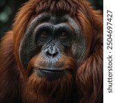 The orangutan is a large, arboreal primate native to the rainforests of Borneo and Sumatra. Known for their distinctive reddish-brown fur and long, powerful arms, orangutans are among the most intelli