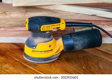 The orbital sander for woodwork. - Shutterstock ID 2022925601