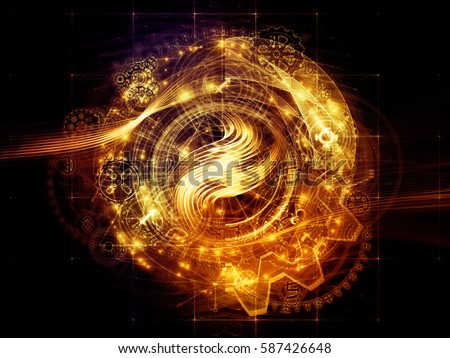 Orbits of Destiny series. Background design of sacred symbols, signs, geometry and designs on the subject of astrology, alchemy, magic, witchcraft and fortune telling