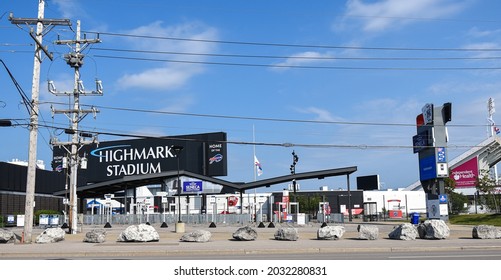 Orchard Park New York - August 28 2021: The Bills Stadium With New Name Of Highmark Stadium And ADPRO Sports Training Center 