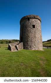 Orchardton Castle, Dumfries And Galloway, Scotland Is A Ruined Tower House Built By The Cairns Family In The Mid 15th Century With A Circular Design Unique In Scotland.