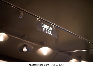 'Order here' selective focus