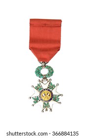 Order of Honour from 1870 to 1951 (silver, gold, enamel). France's highest award. It was establish by Napoleon Bonaparte in 19 may 1802.  - Shutterstock ID 366884135