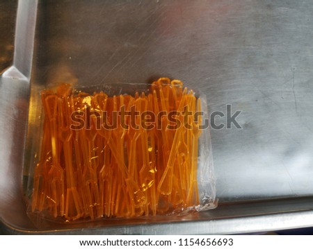 Oreange plastic fork 
