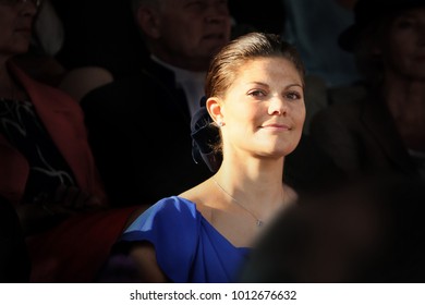 OREBRO, SWEDEN - AUGUST 21, 2010: The Crown Princess Victoria Of Sweden During The Bernadotte Celebration In Orebro, Sweden