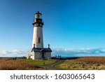 Oregon Coast Lighthouse -  Historic Yaquina Head lighthouse in Oregon, USA 1.