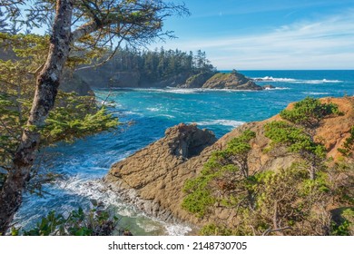 Oregon Coast Pacific ocean scenic overview near Charleston Oregon - Shutterstock ID 2148730705