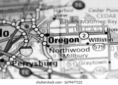 Oregon. Ohio. USA On A Map