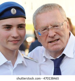 Orel, Russia - August 05, 2016: Orel City Day. Vladimir Zhirinovsky And Young Cadet