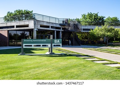 OREM, UTAH / UNITED STATES - JUNE 28 2019: Browning Administration Building, Utah Valley University