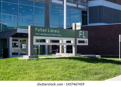 OREM, UTAH / UNITED STATES - JUNE 28 2019: Fulton Library, Utah Valley University