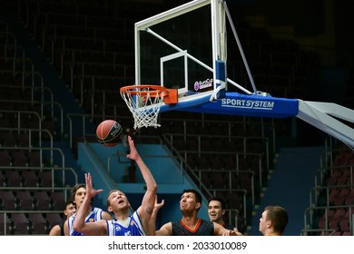 Orenburg, Russia - 13-16 June 2019 Year: Men Play Basketball On Interregional Finals Of The Amateur Basketball League In Volga Federal District