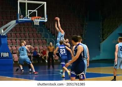 Orenburg, Russia - 13-16 June 2019 Year: Men Play Basketball On Interregional Finals Of The Amateur Basketball League In Volga Federal District 