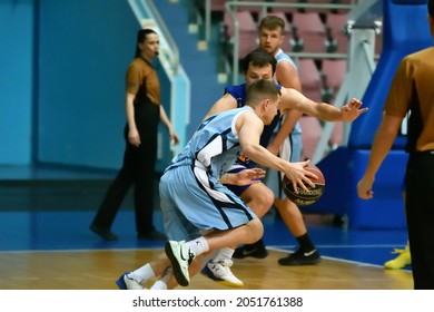 Orenburg, Russia - 13-16 June 2019 Year: Men Play Basketball On Interregional Finals Of The Amateur Basketball League In Volga Federal District 