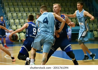 Orenburg, Russia - 13-16 June 2019 Year: Men Play Basketball On Interregional Finals Of The Amateur Basketball League In Volga Federal District 