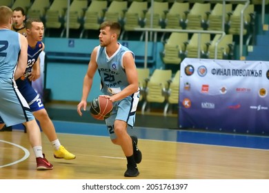 Orenburg, Russia - 13-16 June 2019 Year: Men Play Basketball On Interregional Finals Of The Amateur Basketball League In Volga Federal District 