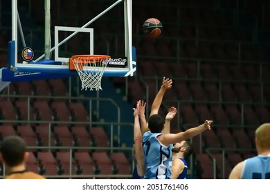 Orenburg, Russia - 13-16 June 2019 Year: Men Play Basketball On Interregional Finals Of The Amateur Basketball League In Volga Federal District 