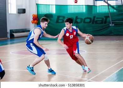 Orenburg, Russia - 15 May 2015: Boys Play Basketball For The Cup High School Basketball League 