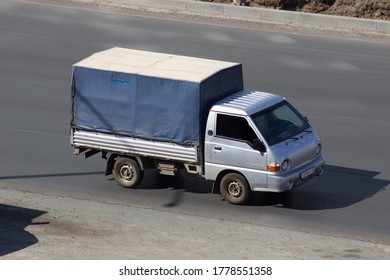 Orenburg, Russia - July 17, 2020: Hyundai Porter Ride On The Road  