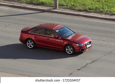 Orenburg, Russia - May 5, 2020: Audi A4 Rides On The Road