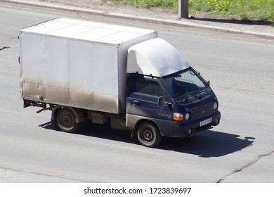 Orenburg, Russia - May 5, 2020: Hyundai Porter Rides On The Road