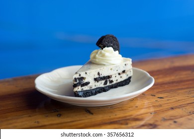 Oreo Cream Cake On Wood Vintage Background