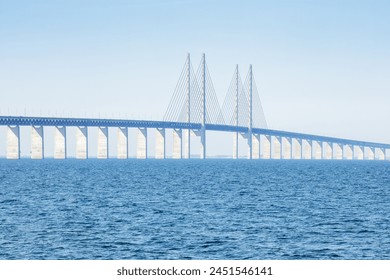 The Oresund Bridge over the Batlic sea, linking Malmö to Copenhagen. Concepts: connection, travel, engineering, Malmö - Powered by Shutterstock