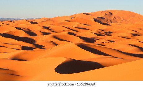 Organge Dunes Of Erg Chebbi Desert In Morroco