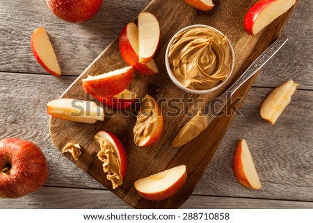 Organic Apples and Peanut Butter to Snack on