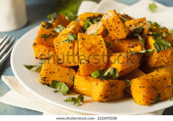 Organic
Baked Butternut Squash with Herbs and
Spices