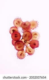Organic bio cosmetic with grapes seeds oil and herbal ingredients. Top view