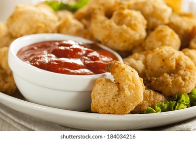 Organic Breaded Popcorn Shrimp With Cocktail Sauce