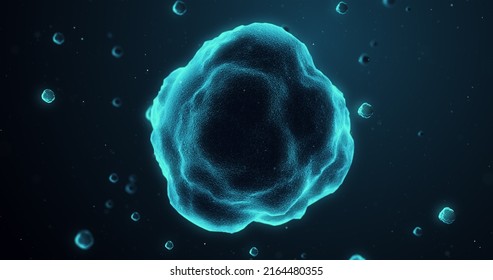 Organic Cell Rotating In Human Tissue, Microscopic View