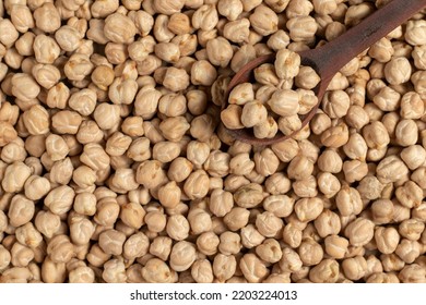 Organic Chick Peas. Top View, Close-up.