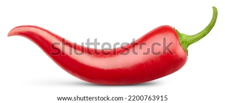 Organic chilli isolated on white background. Hot chilli with clipping path