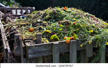 Organic compost with green waste  -  process which makes natural ferteliser from food and garden waste.