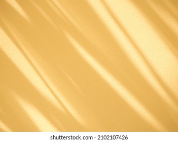 Organic Copper Gold, Burnt Yellow Window Shadow Color Overlay On White Background. Natural Drop Diagonal Overlay Effect For Design, Flat Lay, Mockup, Backdrop, Etc.