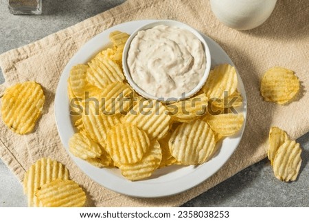 Organic Crinkle Potato Chips and French Onion Dip Ready to Eat