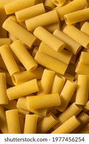 Organic Dry Rigatoni Pasta In A Bowl