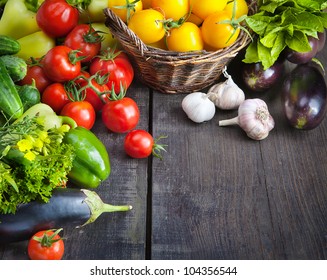 organic food background; Farmers Vegetable Market - Powered by Shutterstock