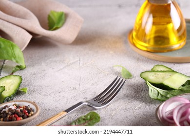 organic food nutrition green salad mix, olive oil, vegetables - Shutterstock ID 2194447711