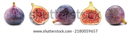 Organic fresh figs isolated on white. Collection figs Isolated on white background. With clipping path