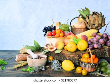 Organic Fruits And Vegetables ,farm Products, Bio Product ,cooking Concept