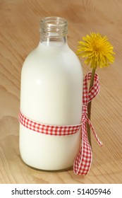 Organic Goat Milk In A Small Bottle