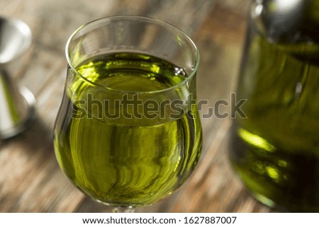 Organic Green Chartreuese Liqueur in a Glass