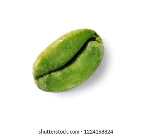 Organic Green Coffee Bean On White Background