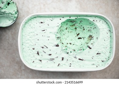 Organic Green Mint Chocolate Chip Ice Cream